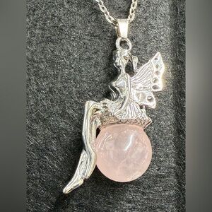 Fairy Pendant with Pink Stone